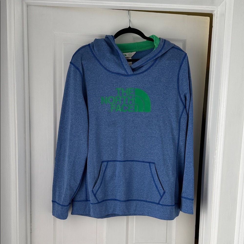 The North Face Blue and Green Hoodie